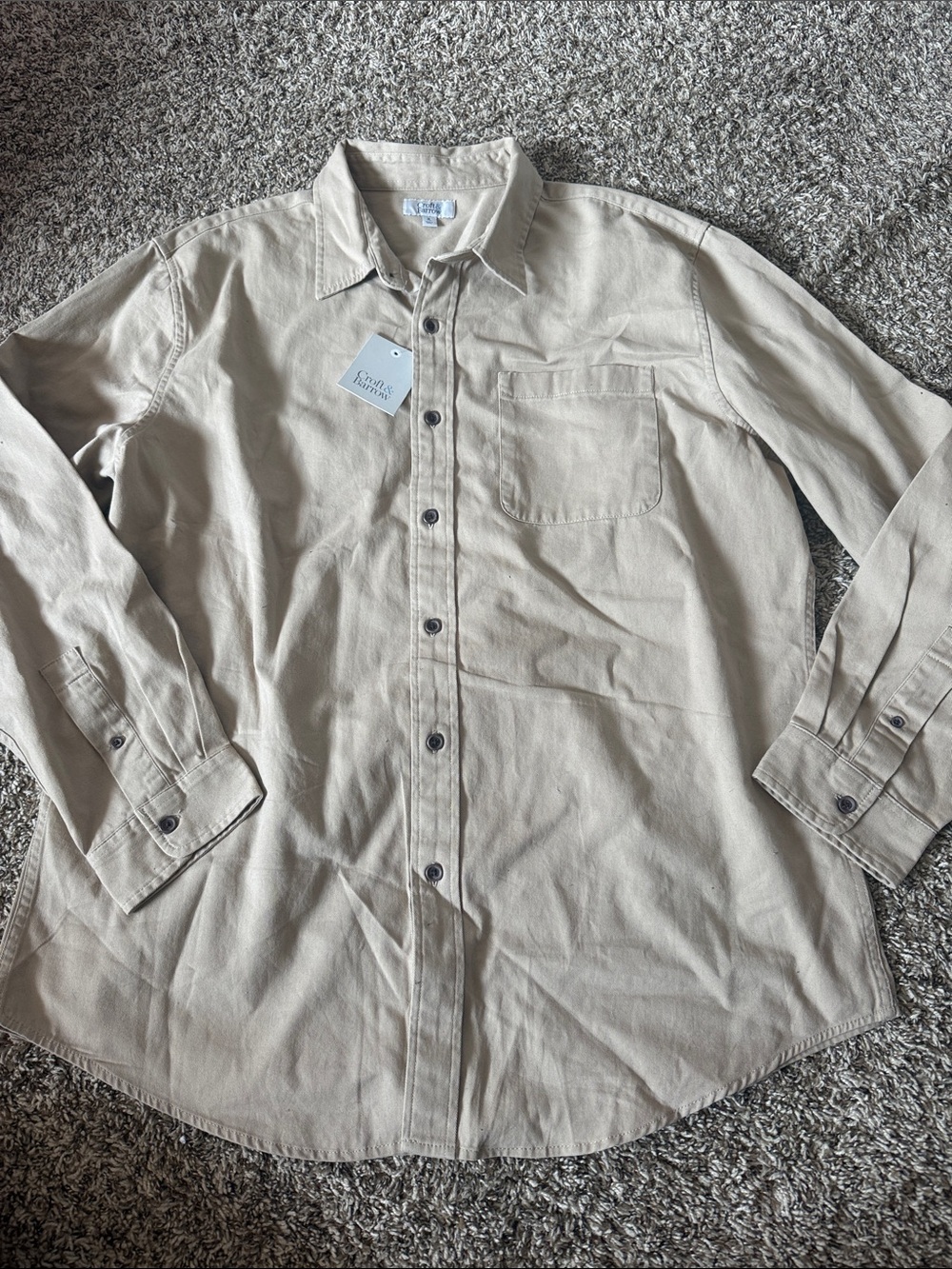 croft & barrow Men’s Long-Sleeve Button-Down Shirt — Tan